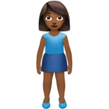 Woman Standing: Medium-Dark Skin Tone — Apple