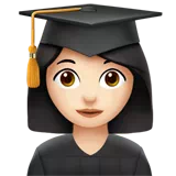 Woman Student: Light Skin Tone — Apple