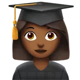 Woman Student: Medium-Dark Skin Tone — Apple