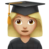 Woman Student: Medium-Light Skin Tone — Apple