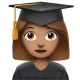 Woman Student: Medium Skin Tone — Apple
