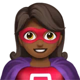 Woman Superhero: Medium-Dark Skin Tone — Apple