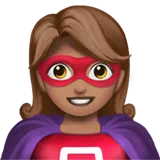 Woman Superhero: Medium Skin Tone — Apple
