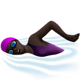Woman Swimming: Dark Skin Tone — Apple