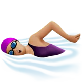 Woman Swimming: Medium-Light Skin Tone — Apple