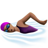 Woman Swimming: Medium Skin Tone — Apple