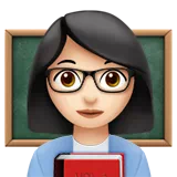 여자 교사: 밝은 피부 톤 — Apple