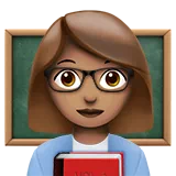 Woman Teacher: Medium Skin Tone — Apple