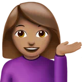 Woman Tipping Hand: Medium Skin Tone — Apple