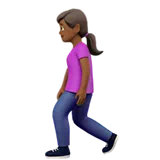 Woman Walking: Medium-Dark Skin Tone — Apple