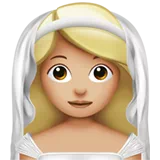 Woman with Veil: Medium-Light Skin Tone — Apple
