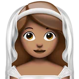 Woman with Veil: Medium Skin Tone — Apple