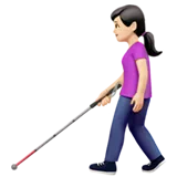 흰 지팡이를 든 여성: 밝은 피부 톤 — Apple