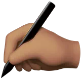 Writing Hand: Medium Skin Tone — Apple