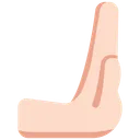 오른쪽으로 밀고 있는 손: 밝은 피부 톤