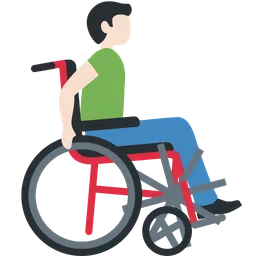 Man in Manual Wheelchair Facing Right: Light Skin Tone — Discord