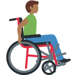 Man in Manual Wheelchair Facing Right: Medium-Dark Skin Tone — Discord