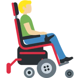Man in Motorized Wheelchair Facing Right: Medium-Light Skin Tone — Discord