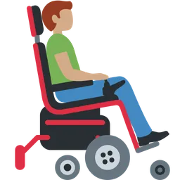Man in Motorized Wheelchair Facing Right: Medium Skin Tone — Discord