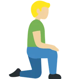 Man Kneeling Facing Right: Medium-Light Skin Tone — Discord