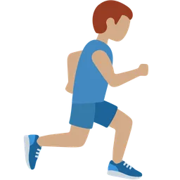 Man Running Facing Right: Medium Skin Tone — Discord