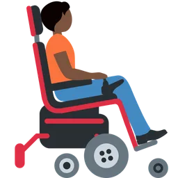 Person in Motorized Wheelchair Facing Right: Dark Skin Tone — Discord