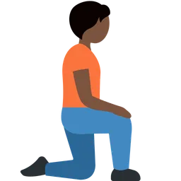 Person Kneeling Facing Right: Dark Skin Tone — Discord