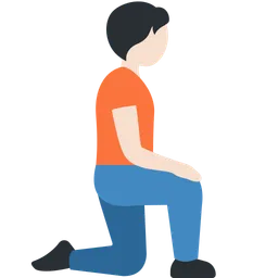 Person Kneeling Facing Right: Light Skin Tone — Discord