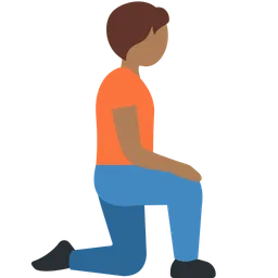 Person Kneeling Facing Right: Medium-Dark Skin Tone — Discord