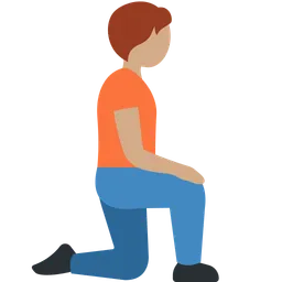 Person Kneeling Facing Right: Medium Skin Tone — Discord