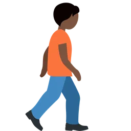 Person Walking Facing Right: Dark Skin Tone — Discord