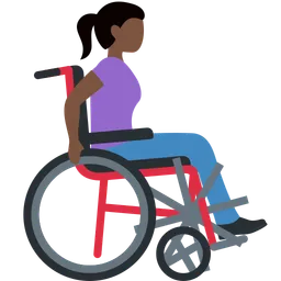 Woman in Manual Wheelchair Facing Right: Dark Skin Tone — Discord