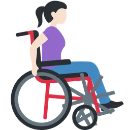 Woman in Manual Wheelchair Facing Right: Light Skin Tone — Discord