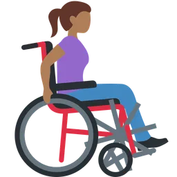 Woman in Manual Wheelchair Facing Right: Medium-Dark Skin Tone — Discord