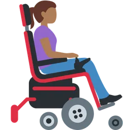 Woman in Motorized Wheelchair Facing Right: Medium-Dark Skin Tone — Discord