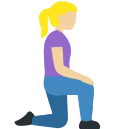 Woman Kneeling Facing Right: Medium-Light Skin Tone — Discord