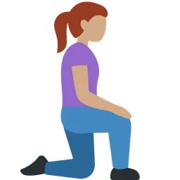 Woman Kneeling Facing Right: Medium Skin Tone — Discord