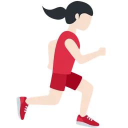 Woman Running Facing Right: Light Skin Tone — Discord