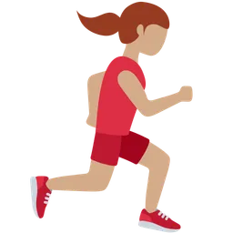Woman Running Facing Right: Medium Skin Tone — Discord