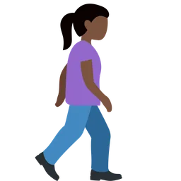 Woman Walking Facing Right: Dark Skin Tone — Discord