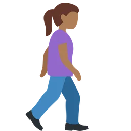 Woman Walking Facing Right: Medium-Dark Skin Tone — Discord