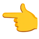왼쪽을 가리키는 백핸드 인덱스