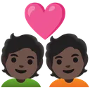Couple with Heart: Dark Skin Tone