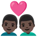 Couple with Heart: Man, Man, Dark Skin Tone