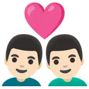 Couple with Heart: Man, Man, Light Skin Tone