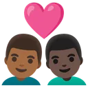 Couple with Heart: Man, Man, Medium-Dark Skin Tone, Dark Skin Tone