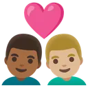Couple with Heart: Man, Man, Medium-Dark Skin Tone, Medium-Light Skin Tone
