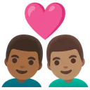 Couple with Heart: Man, Man, Medium-Dark Skin Tone, Medium Skin Tone
