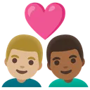 Couple with Heart: Man, Man, Medium-Light Skin Tone, Medium-Dark Skin Tone