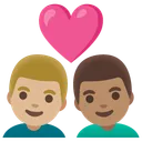 Couple with Heart: Man, Man, Medium-Light Skin Tone, Medium Skin Tone